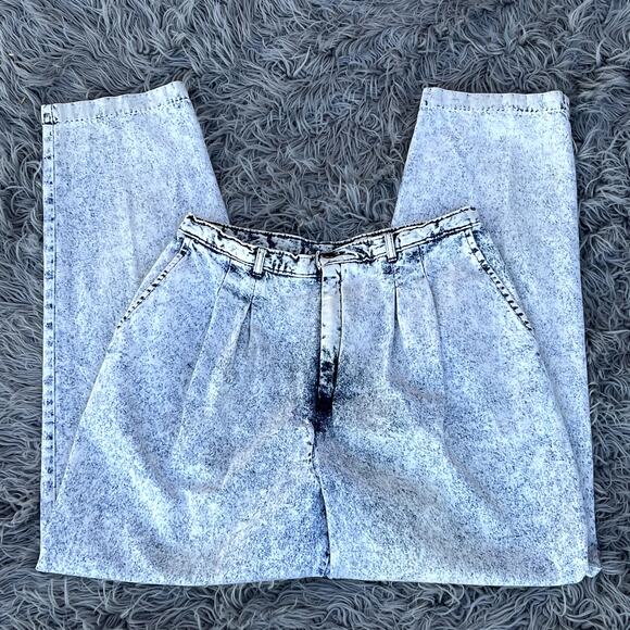 VTG 80s Levi's Sportswear Acid Wash Pleated Hi Rise Tapered Denim Jeans Plus 16 - Picture 11 of 16